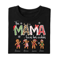 Personalized Christmas Mama Shirt, This Mama Loves Her Cookies Shirt, Custom Gingerbread Tee