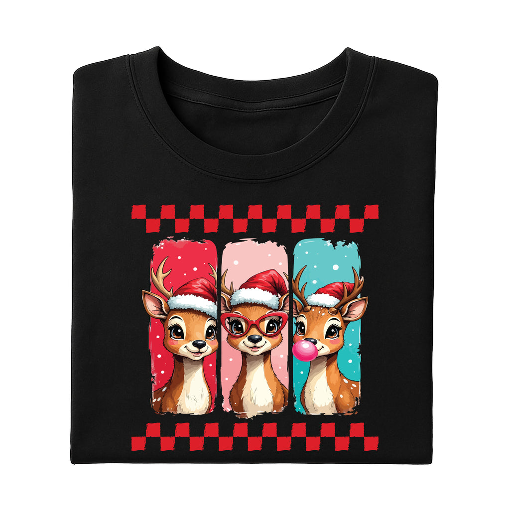 Cute Christmas Shirt, Reindeer Brushstrokes Shirt, Preppy Christmas Brushstroke Tee