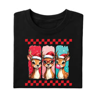 Cute Christmas Shirt, Reindeer Brushstrokes Shirt, Preppy Christmas Brushstroke Tee