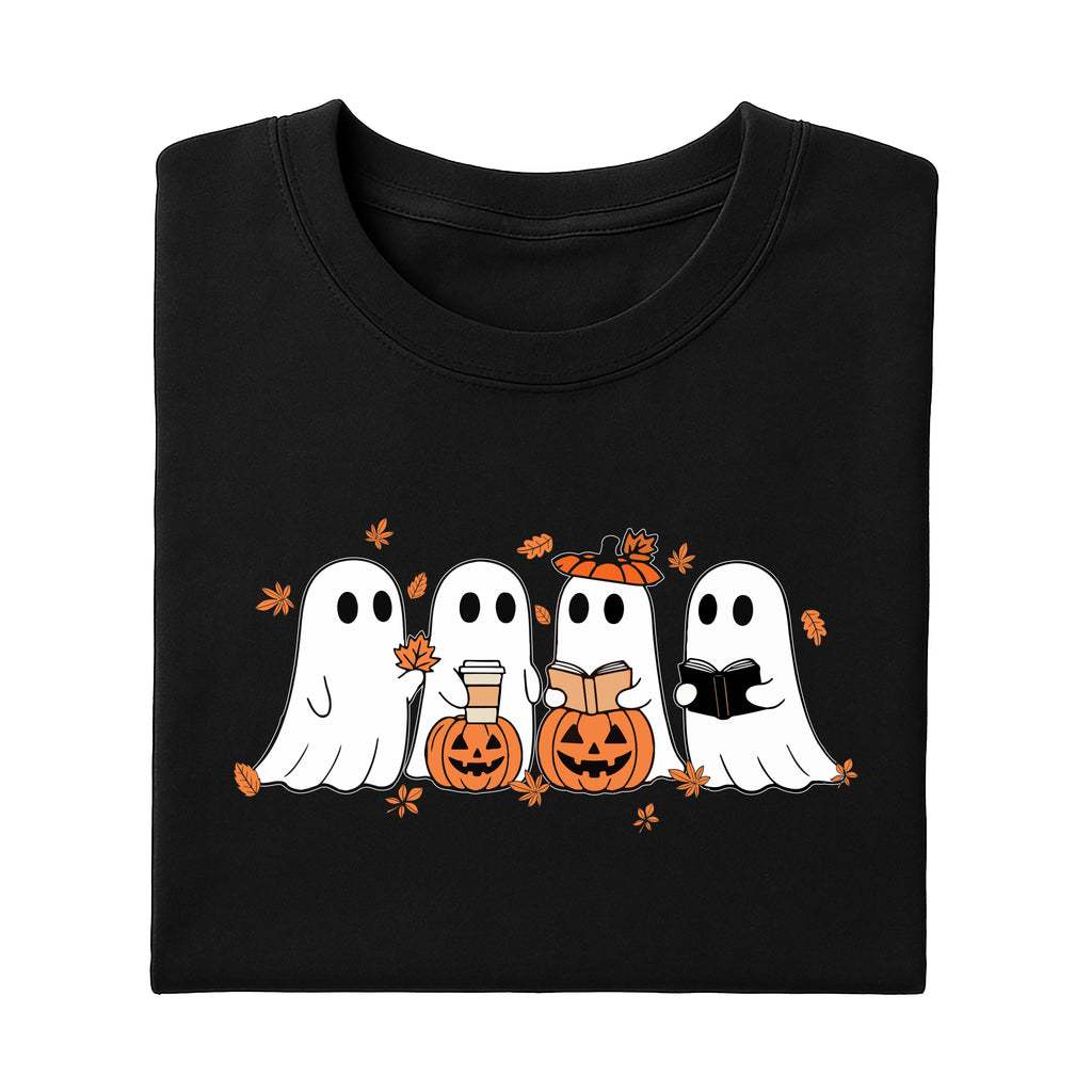 Fall Ghost Shirt, Floral Ghost Tee, Halloween Ghost Top, Flower Halloween Shirt