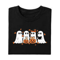 Fall Ghost Shirt, Floral Ghost Tee, Halloween Ghost Top, Flower Halloween Shirt