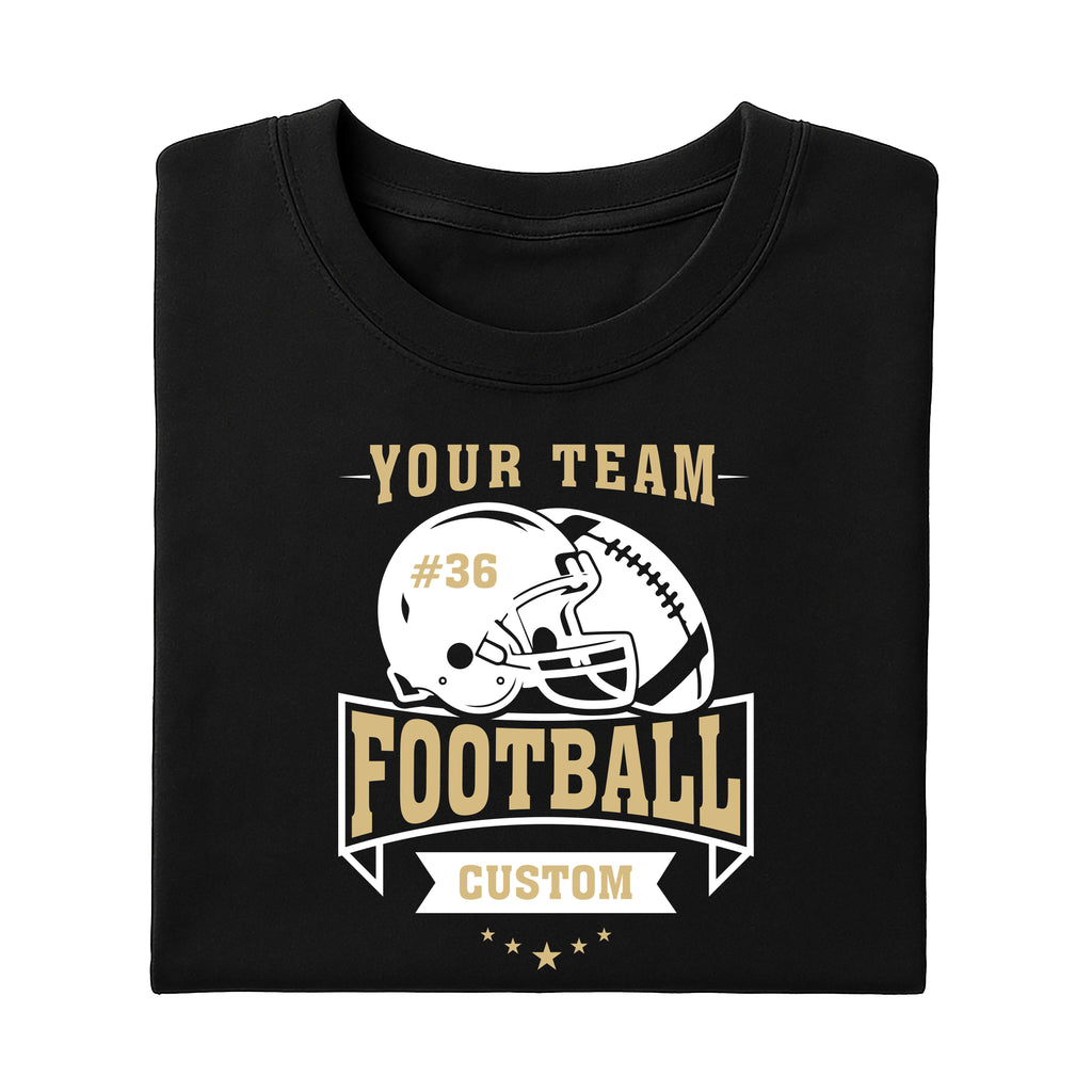 Custom Football Shirt, Helmet and Ball Sports Shirt, Player Number Name Tee