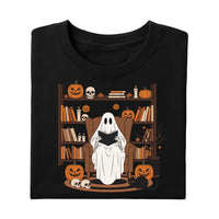 Halloween Ghost Book Reading Shirt, Retro Bookish Halloween Shirt, Boo Ghost School Tee