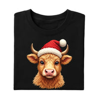 Christmas Highland Cow Shirt, Santa Cow Merry Christmas Shirt, Cozy Winter Animal Tee