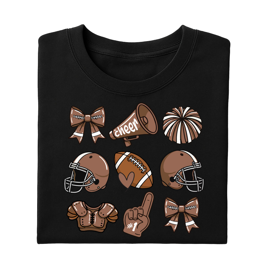 Custom Football Bow School Spirit Shirt, Football Mom Shirt, Football Grandparent Tee
