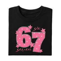 Pink 67 Meme Shirt, Six Seven Trend Shirt, Funny Viral Number Tee