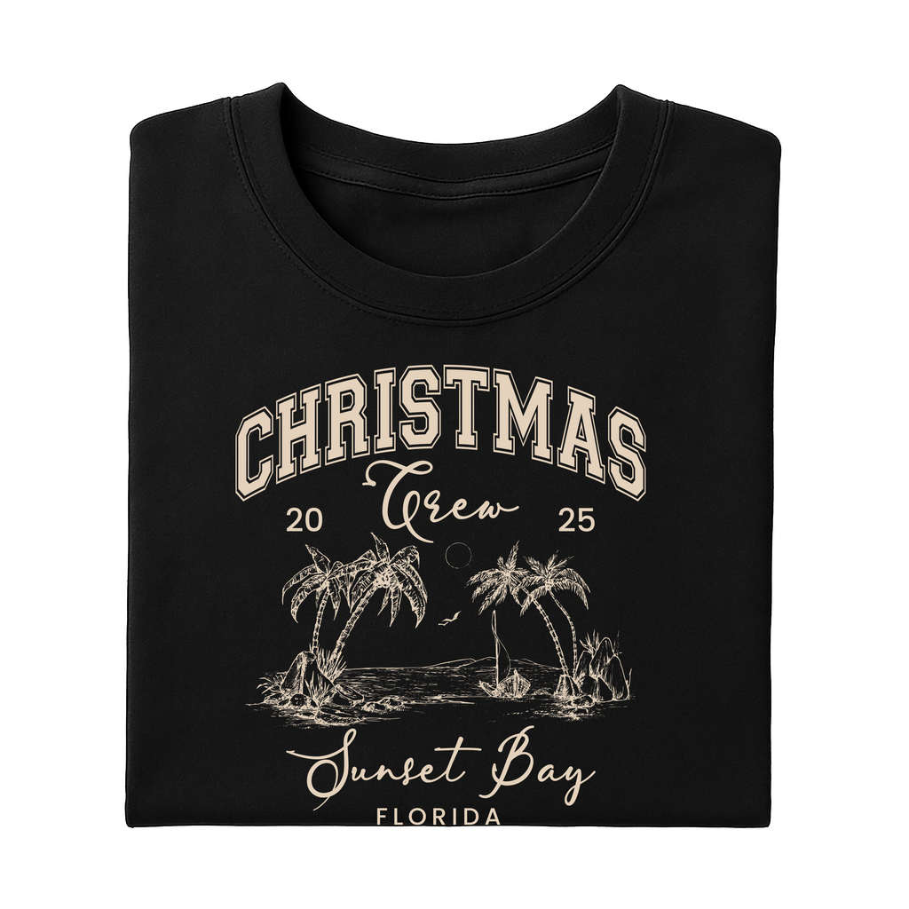 Custom Tropical Family Christmas Shirt, Personalized Matching Family Christmas Shirt, Beach Christmas Palm Tree Tee