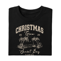 Custom Tropical Family Christmas Shirt, Personalized Matching Family Christmas Shirt, Beach Christmas Palm Tree Tee