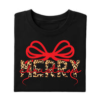 Coquette Leopard Merry Christmas Shirt, Merry Christmas Shirt, Preppy Christmas Tee
