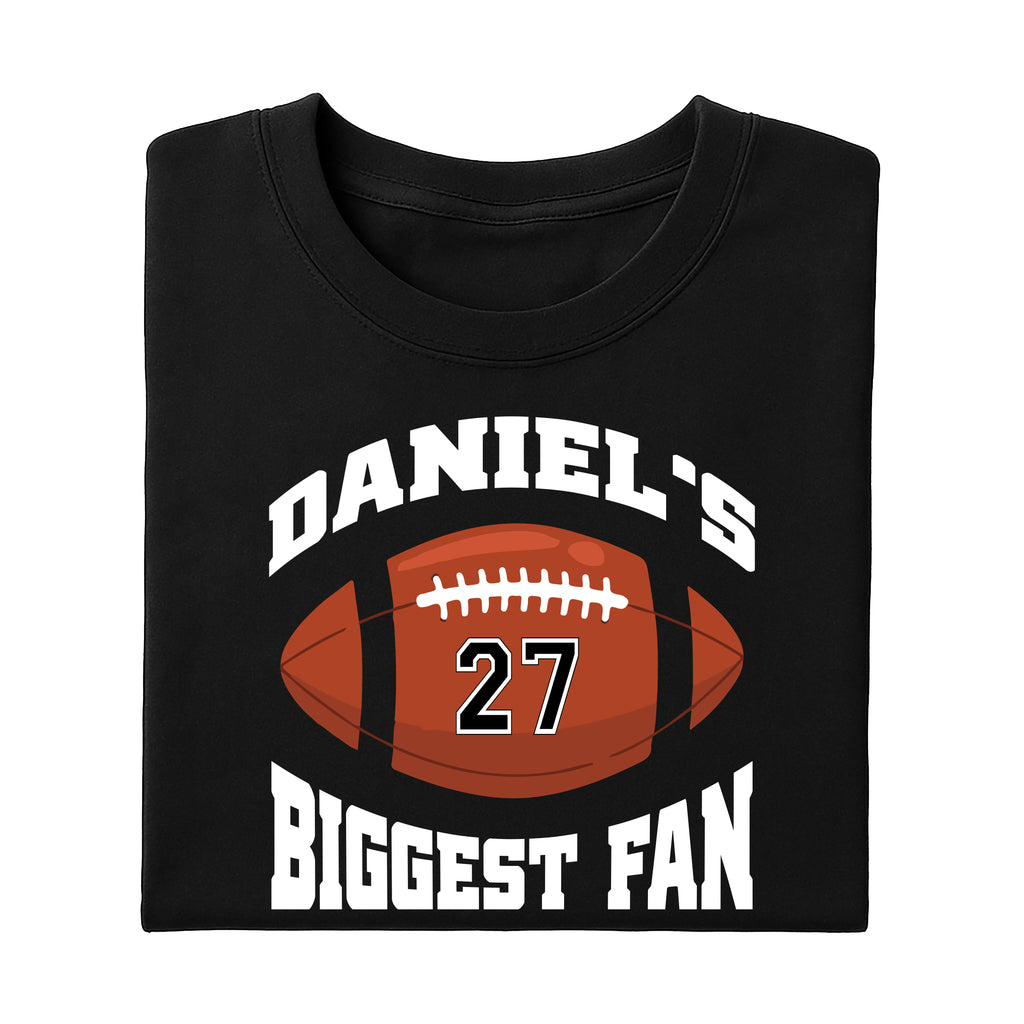 Custom Football Shirt, Your Name Biggest Fan Tee, Game Day Spirit Wear