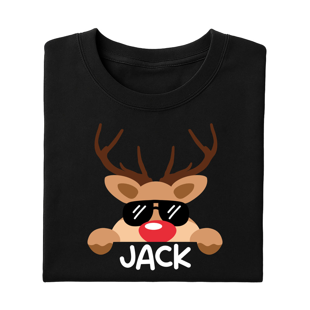 Reindeer Family Christmas Shirt, Personalized Christmas Family Shirt, Custom Family Name Tee