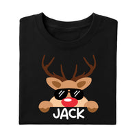 Reindeer Family Christmas Shirt, Personalized Christmas Family Shirt, Custom Family Name Tee