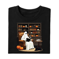 Halloween Ghost Book Reading Shirt, Retro Bookish Halloween Shirt, Boo Ghost School Tee