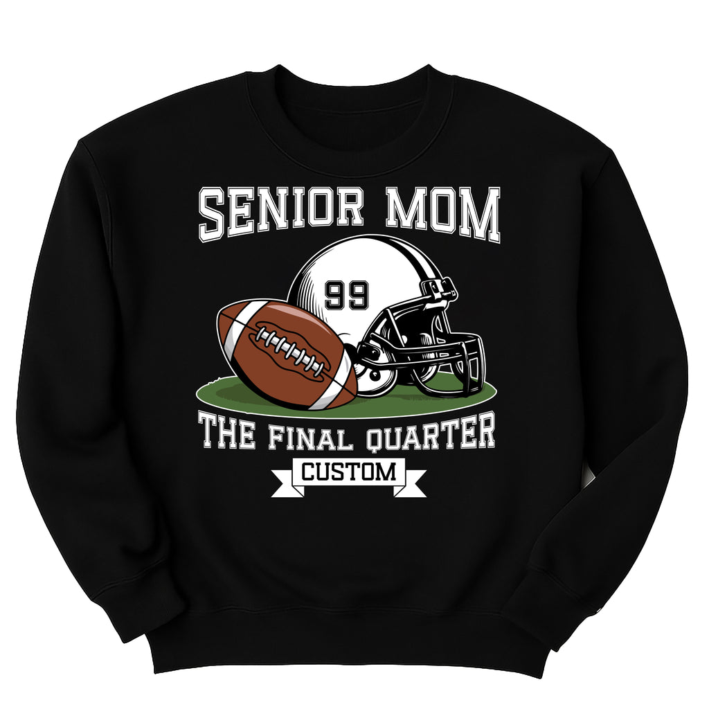 Senior Football Mom Sweatshirt, Custom Name and Number Shirt, Game Day Sweatshirt