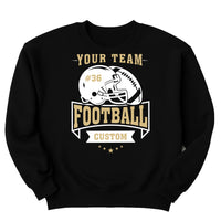 Custom Football Sweatshirt, Helmet and Ball Sports Shirt, Player Number Name Sweatshirt