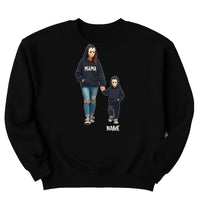 Halloween Horror Mama Sweatshirt, Custom Kids Name Shirt, Custom Spooky Mama Sweatshirt