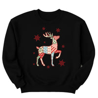 Christmas Reindeer Sweatshirt, Preppy Christmas Coquette Shirt, Retro Xmas Sweatshirt