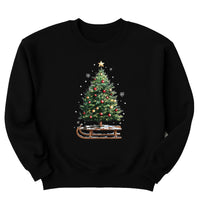 Women’s Holiday Christmas Sweatshirt, Women’s Xmas Tree Crewneck, Christmas Sleigh Sweatshirt