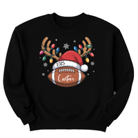 Custom Christmas Football Sweatshirt, Christmas Custom Shirt, Winter Sports Team Sweatshirt