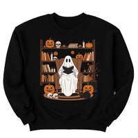 Halloween Ghost Book Reading Sweatshirt, Retro Bookish Halloween Sweatshirt