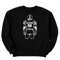 Football Player Silhouette Sweatshirt, Custom Name and Number Shirt, Personalized Sports Sweatshirt
