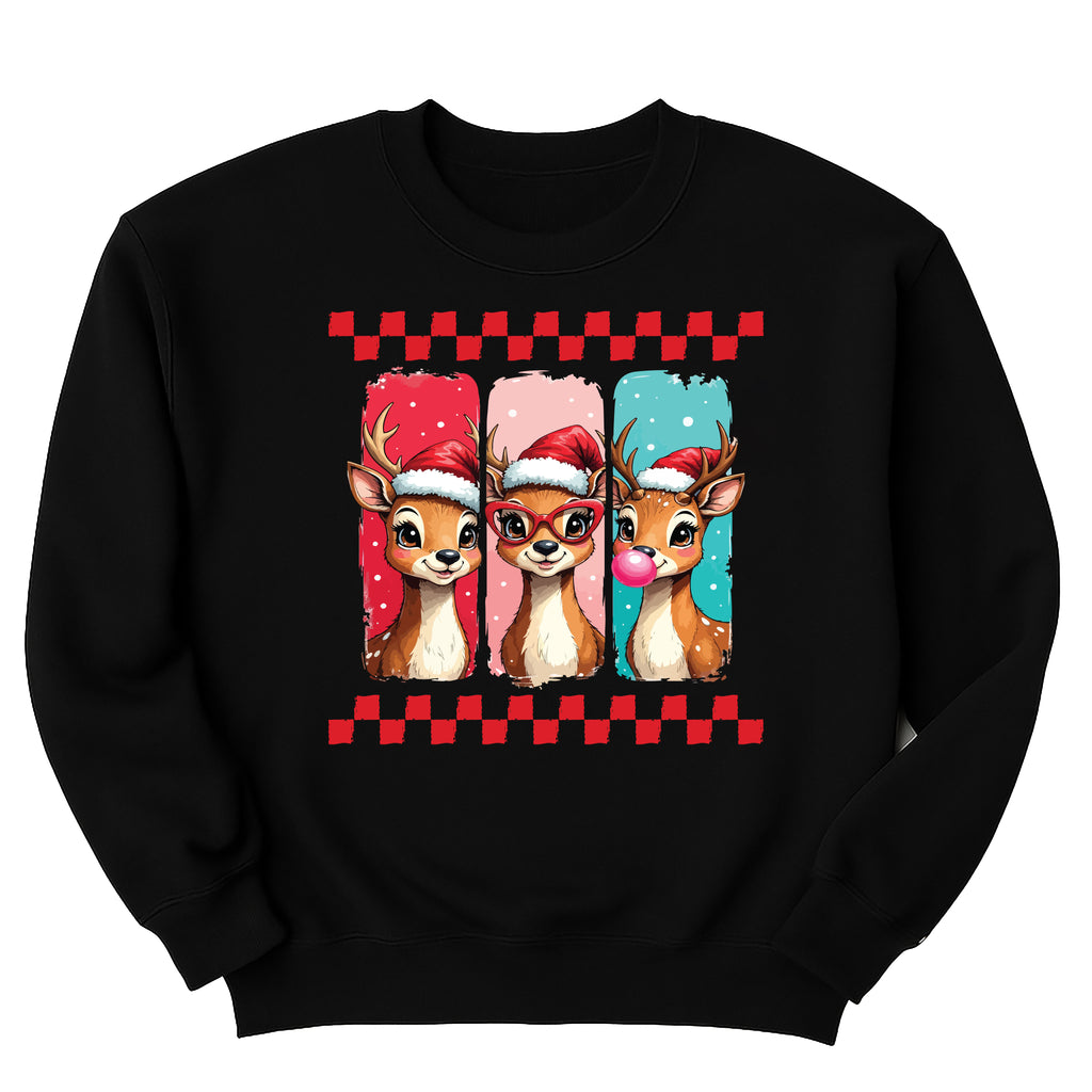Cute Christmas Sweatshirt, Reindeer Brushstrokes Shirt, Preppy Christmas Brushstroke Sweatshirt
