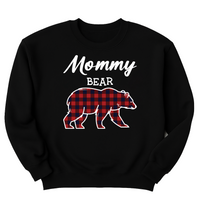 Custom Matching Christmas Bear Sweatshirt, Bear Family Shirt, Personalized Buffalo Plaid Sweatshirt
