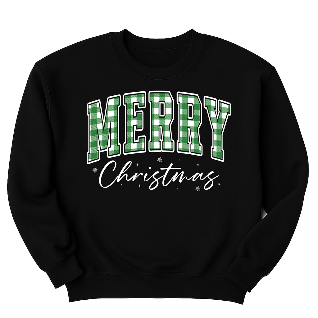 Merry Christmas Sweatshirt, Buffalo Plaid Shirt, Christmas Family Sweatshirt