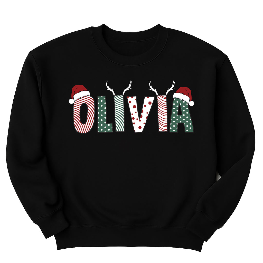 Custom Name Christmas Sweatshirt, Family Crew Matching Shirt, Personalized Christmas Sweatshirt