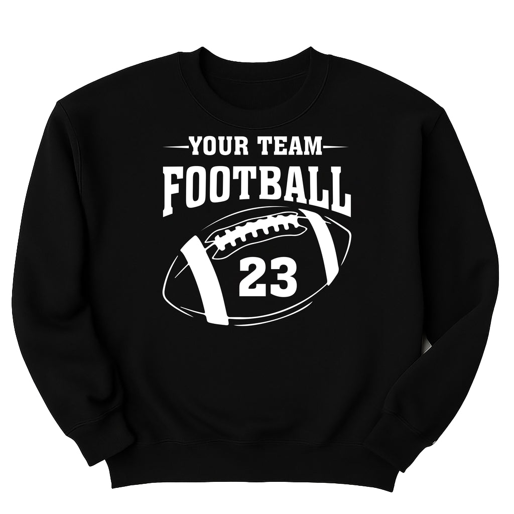 Custom Football Team Name and Number Sweatshirt, Personalized Game Day Football Shirt, Football Mascot Sweatshirt