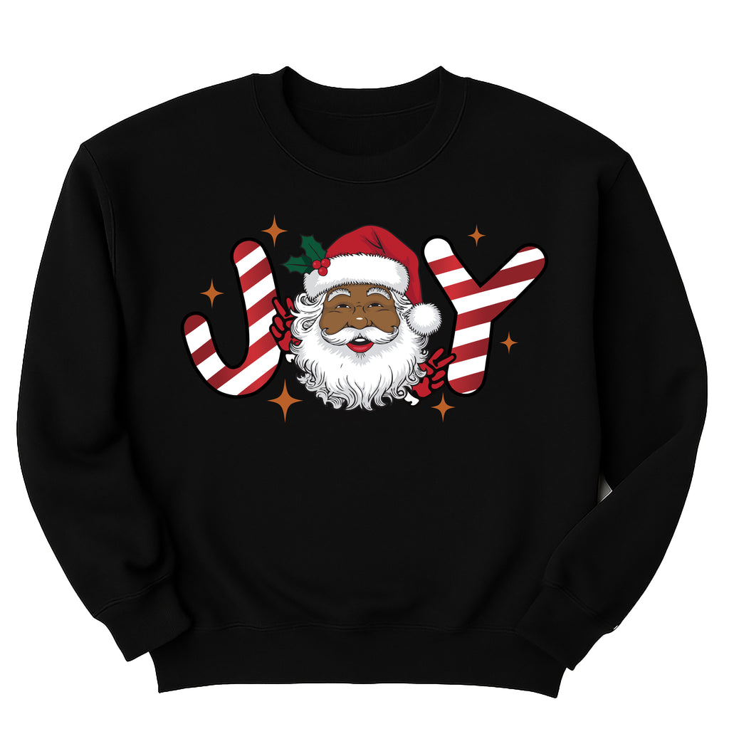 Black Santa Christmas Sweatshirt, Retro Black Santa Christmas Shirt, Joy Holiday Sweatshirt