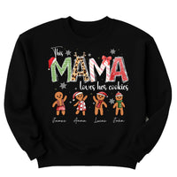 Personalized Christmas Mama Sweatshirt, This Mama Loves Her Cookies Shirt, Custom Gingerbread Sweatshirt