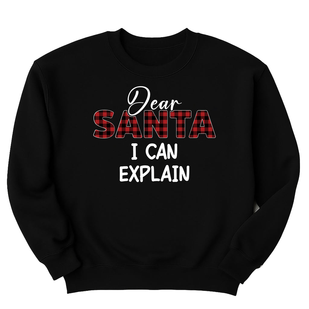 Christmas Family Sweatshirt, Dear Santa Matching Family Christmas Shirt, Funny Christmas Buffalo Plaid Sweatshirt