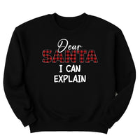 Christmas Family Sweatshirt, Dear Santa Matching Family Christmas Shirt, Funny Christmas Buffalo Plaid Sweatshirt