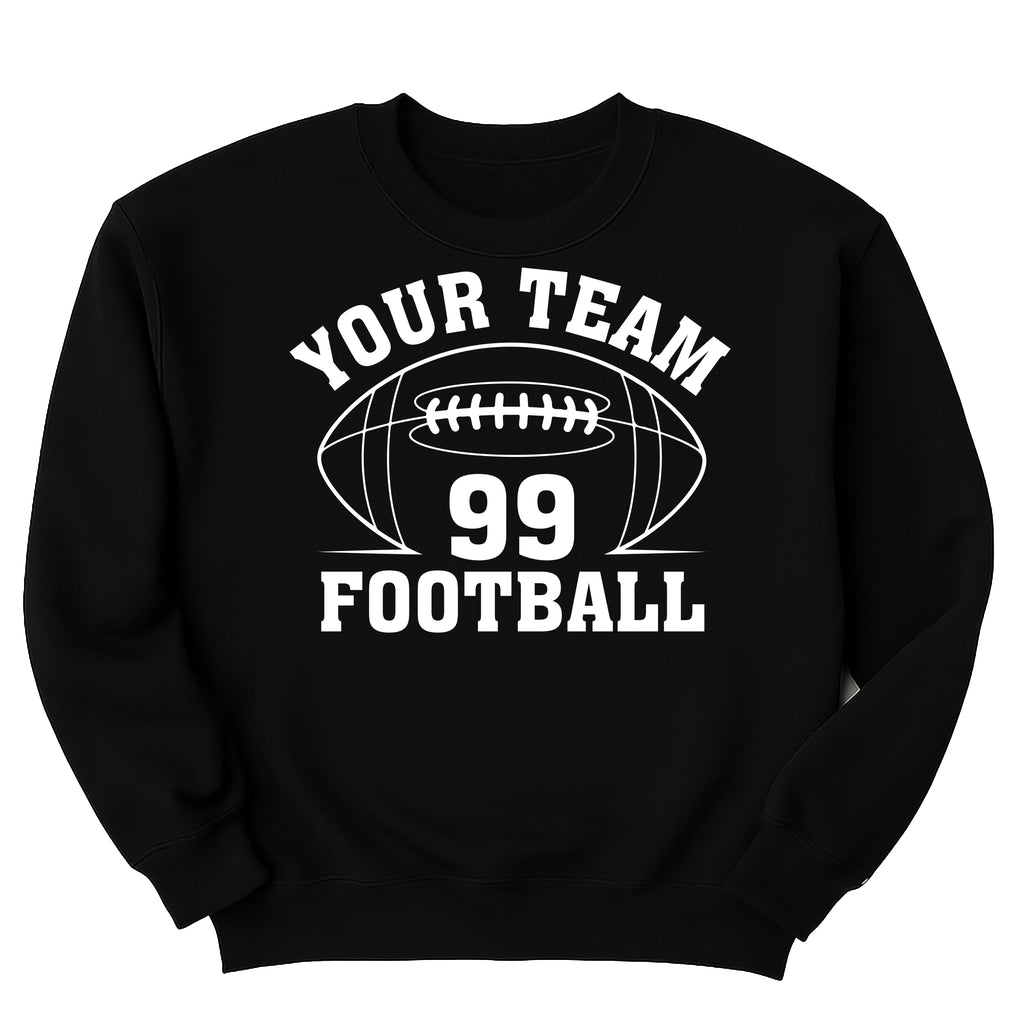 Custom Football Team Name and Number Sweatshirt, Personalized Game Day Football Shirt, Football Mascot Sweatshirt