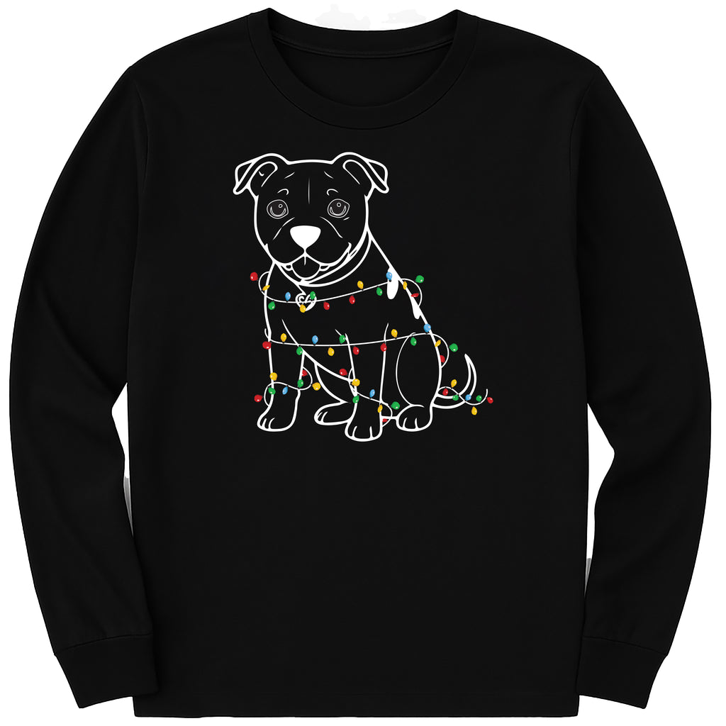 Cute Christmas Dog Long Sleeve Shirt, Pitbull Holiday Shirt, Family Xmas Tee