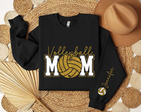Custom Volleyball Mom Sweatshirt, Player Name Sleeve Shirt, Personalized Team Spirit Crewneck, Volleyball Mom Shirt, Front Back Design
