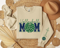 Custom Volleyball Mom Sweatshirt, Player Name Sleeve Shirt, Personalized Team Spirit Crewneck, Volleyball Mom Shirt, Front Back Design