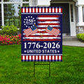 250th Patriotic Yard Sign, 1776 2026 United States Lawn Decor, Weatherproof Coroplast Sign, H-Stake Included, USA Holiday Yard Decor