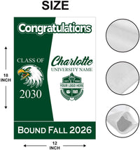 Personalized College Bound Garden Flag, Double Sided Future Graduate Custom Decor, University Bound Yard Sign, Class of 2026 Graduation Flag
