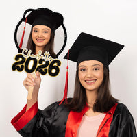 Custom Face Fans with Wooden Handle, Graduation Head, Grad Face Fans, Class of 2026 Head Fans, Graduation Faces on a Stick