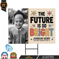 Personalized Kid Elementary Graduation 2026 Yard Sign with Photo, Preschool Sign, Class of 2026, Custom Grad Lawn Signage with Metal H-Stake