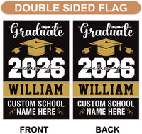 Personalized Graduation Garden Flag, Double Sided, Custom Name & School, Outdoor Graduation Decoration 2026 Yard Sign, Class of 2026 Flag