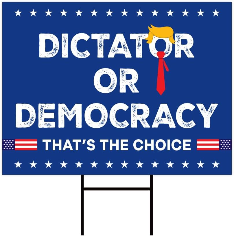 Dictator or Democracy Yard Sign