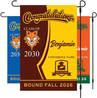 Personalized College Bound Garden Flag, Double Sided Future Graduate Custom Decor, University Bound Yard Sign, Class of 2026 Graduation Flag