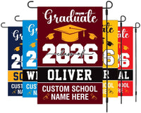 Personalized Graduation Garden Flag, Double Sided, Custom Name & School, Outdoor Graduation Decoration 2026 Yard Sign, Class of 2026 Flag