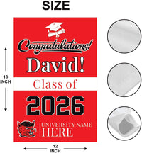 Personalized College Graduation Garden Flag, Double Sided Custom School, University Logo, Class of 2026 Yard Sign, Graduate Celebration Flag