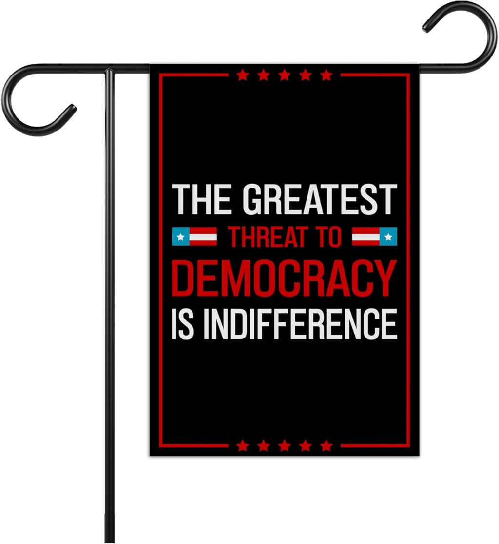 Save The Democracy Garden Flag, Double Sided, Resist Hate Flag, Anti-Trump Flag, Statue of Liberty, Resist Racism, Resist Fascism Flag