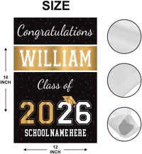 Personalized Graduation Garden Flag, Double Sided, Custom Name & School, Outdoor Graduation Decoration 2026 Yard Sign, Class of 2026 Flag