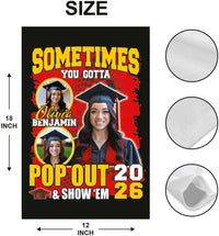 Personalized College Graduation Garden Flag, Double Sided Custom School, University Logo, Class of 2026 Yard Sign, Graduate Celebration Flag